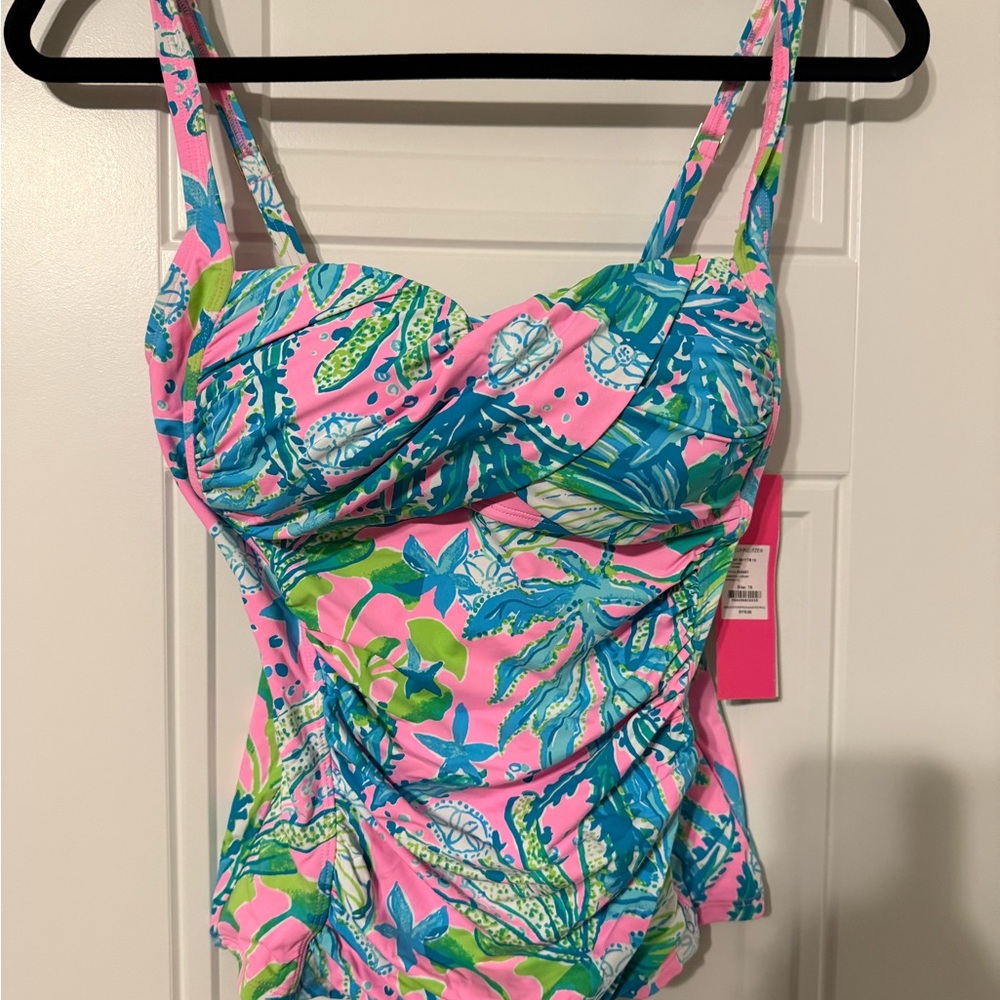 NWT Lilly Pulitzer Bec Tankini in Mandevilla Baby Hip Nautic. Size 10